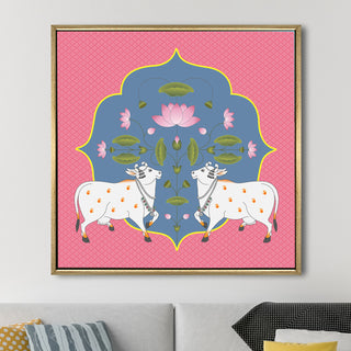 Indian Traditional Pichwai Wall Art Canvas Painting For Home Decor (PWA01).