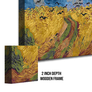 Wheat Field With Crows Canvas Print of Vincent Van Gogh Wall Art Paintings Reproduction Field Pictures Artwork for Home Decor (VAWA05).