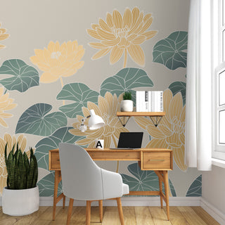 Classic Floral Mural Wallpaper for Wall. Floral Art Full Wallpaper. (FLWALL012)