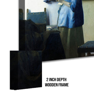 Woman in Blue Reading a Letter – Johannes Vermeer Painting | HD Canvas Print | Ready to Hang | Wall Art for Bedroom, living room, Hallway (JVWA07)