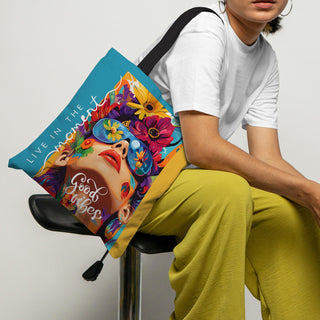 Canvas Zip Clouser Tote Bag for Women – 15x16 Inch Reusable Shopping & Everyday Carry Bag (TOBA16)