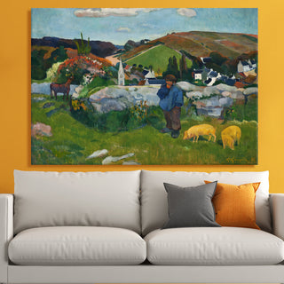 Landscape with Pigs – Paul Gauguin Painting | HD Canvas Print | Ready to Hang | Wall Art for Bedroom, living room, Hallway (PGWA07)