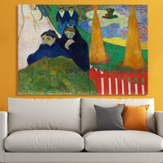 Breton Women by the Sea – Paul Gauguin Painting | HD Canvas Print | Ready to Hang | Wall Art for Bedroom, living room, Hallway (PGWA06)