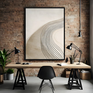 Neutral Abstract Canvas Wall Art – 36x48 Inch Large Modern Painting for Home & Office Decor | HD Canvas Print, Ready to Hang. (ABSWA24)