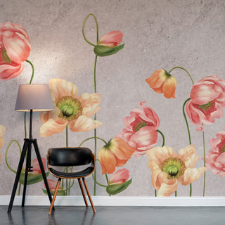 Classic Floral Mural Wallpaper for Wall. Floral Art Full Wallpaper. (FLWALL014)