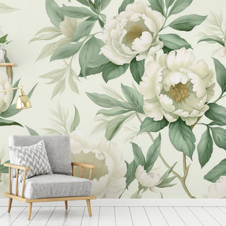 Classic Floral Mural Wallpaper for Wall. Floral Art Full Wallpaper. (FLWALL010)