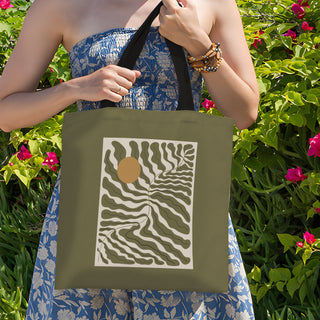 Canvas Zip Clouser Tote Bag for Women – 15x16 Inch Reusable Shopping & Everyday Carry Bag (TOBA13)