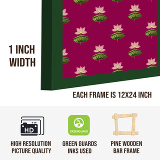 Traditional Pichwai Shreenath Ji Wall Art Set of 3 | HD Print Wrapped Canvas | Perfect for Pooja Room & Office Decor Panels |12×24 Inch (PWA31)