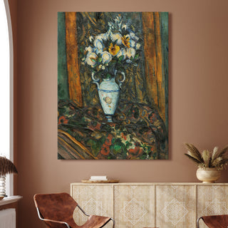 Flowers in a Vase – Paul Cézanne Painting | HD Canvas Print | Ready to Hang | Wall Art for Bedroom, living room, Hallway (PCWA04)