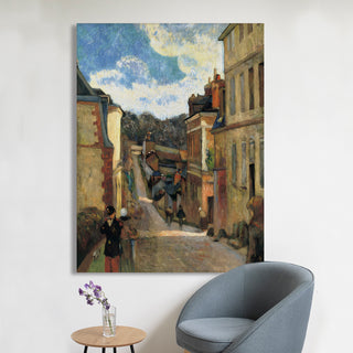 Street in Rouen – Paul Gauguin Painting | HD Canvas Print | Ready to Hang | Wall Art for Bedroom, living room, Hallway (PGWA10)