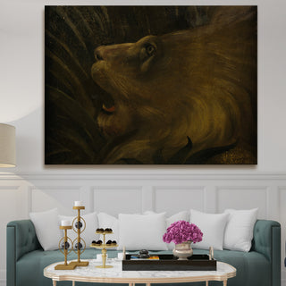 Head of a Lion – Henri Rousseau Painting | HD Canvas Print | Ready to Hang | Wall Art for Bedroom, living room, Hallway (HRWA06)
