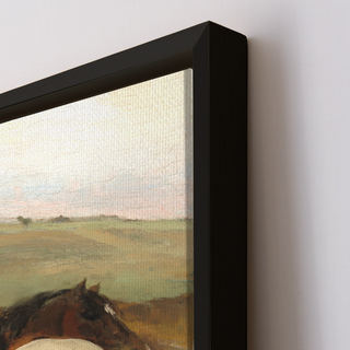Horses in a Meadow – Edgar Degas Painting | HD Canvas Print | Ready to Hang | Wall Art for Bedroom, living room, Hallway (EDWA07)
