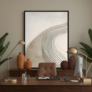 Neutral Abstract Canvas Wall Art – 36x48 Inch Large Modern Painting for Home & Office Decor | HD Canvas Print, Ready to Hang. (ABSWA24)
