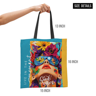 Canvas Zip Clouser Tote Bag for Women – 15x16 Inch Reusable Shopping & Everyday Carry Bag (TOBA16)