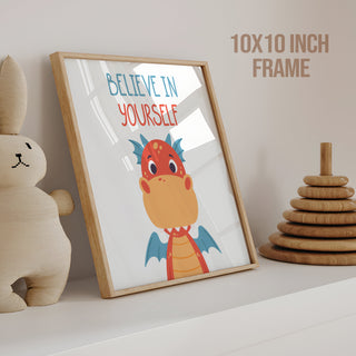 Kids Wall Art Set of 6 | HD Canvas Print | Ready to Hang | Natural Wood Panels for Nursery & Kids Room Decor | Each Frame Size: 10X10 INCH (KIDSET02)