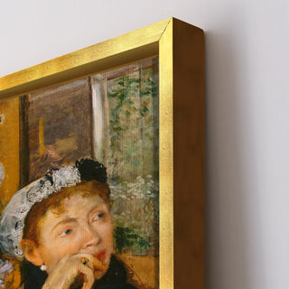 Woman Beside a Bouquet by Edgar Degas Painting | HD Canvas Print | Ready to Hang | Wall Art for Bedroom, living room, Hallway (EDWA03)