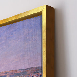 Cliff at Pourville, Sunset Painting | HD Canvas Print | Ready to Hang | Wall Art for Bedroom, living room, Hallway (CMWA15)