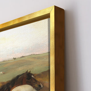 Horses in a Meadow – Edgar Degas Painting | HD Canvas Print | Ready to Hang | Wall Art for Bedroom, living room, Hallway (EDWA07)