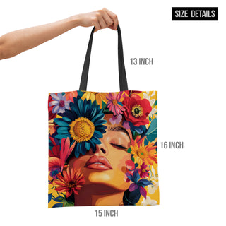 Canvas Zip Clouser Tote Bag for Women – 15x16 Inch Reusable Shopping & Everyday Carry Bag (TOBA14)