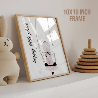 Kids Wall Art Set of 6 | HD Canvas Print | Ready to Hang | Natural Wood Panels for Nursery & Kids Room Decor | Each Frame Size: 10X10 INCH (KIDSET05)