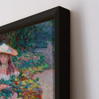Girl with Flowers in the Garden Painting | HD Canvas Print | Ready to Hang | Wall Art for Bedroom, living room, Hallway (CMWA01)