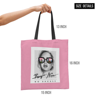 Canvas Zip Clouser Tote Bag for Women – 15x16 Inch Reusable Shopping & Everyday Carry Bag (TOBA19)