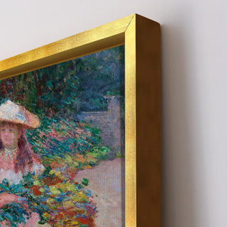 Girl with Flowers in the Garden Painting | HD Canvas Print | Ready to Hang | Wall Art for Bedroom, living room, Hallway (CMWA01)