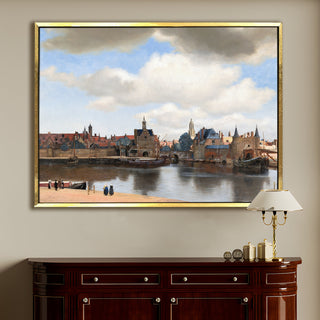 View of Delft – Johannes Vermeer Painting | HD Canvas Print | Ready to Hang | Wall Art for Bedroom, living room, Hallway (JVWA13)