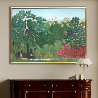 Equatorial Forest with Monkeys – Henri Rousseau Painting | HD Canvas Print | Ready to Hang | Wall Art for Bedroom, living room, Hallway (HRWA02)
