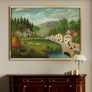 View of Malakoff – Henri Rousseau Painting | HD Canvas Print | Ready to Hang | Wall Art for Bedroom, living room, Hallway (HRWA13)