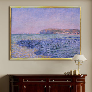 Cliff at Pourville, Sunset Painting | HD Canvas Print | Ready to Hang | Wall Art for Bedroom, living room, Hallway (CMWA15)