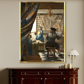 The Art of Painting – Johannes Vermeer Painting | HD Canvas Print | Ready to Hang | Wall Art for Bedroom, living room, Hallway (JVWA09)