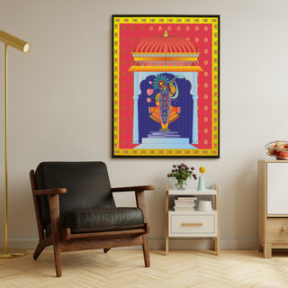 Shreenathji Pichwai Wall Art | HD Canvas Print | Ready to Hang | Wall Art for Temple, living room, Hallway | Size: 36 inch X 48 inch (SHNAWA03)