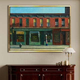 Early Sunday Morning – Edward Hopper Painting | HD Canvas Print | Ready to Hang | Wall Art for Bedroom, living room, Hallway (EHWA04)
