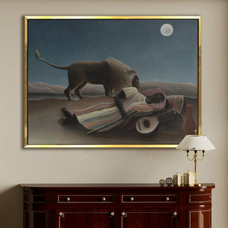 The Sleeping Gypsy – Henri Rousseau Painting | HD Canvas Print | Ready to Hang | Wall Art for Bedroom, living room, Hallway (HRWA07)