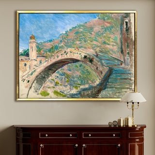 The Bridge at Dolceacqua Painting | HD Canvas Print | Ready to Hang | Wall Art for Bedroom, living room, Hallway (CMWA16)