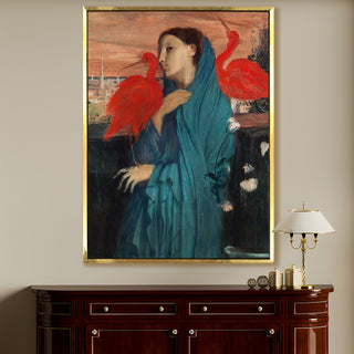 Woman with Ibis – Edgar Degas Painting | HD Canvas Print | Ready to Hang | Wall Art for Bedroom, living room, Hallway (EDWA09)