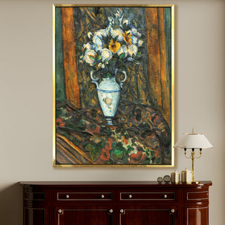 Flowers in a Vase – Paul Cézanne Painting | HD Canvas Print | Ready to Hang | Wall Art for Bedroom, living room, Hallway (PCWA04)