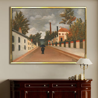 Outskirts of Paris – Henri Rousseau Painting | HD Canvas Print | Ready to Hang | Wall Art for Bedroom, living room, Hallway (HRWA04)