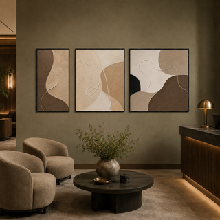 Terra Flow Wall Art | Neutral Modern HD Canvas Print (ABSWA32)