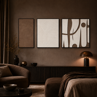 Clay & Ivory Forms Wall Art | HD Canvas Print (ABSWA34)