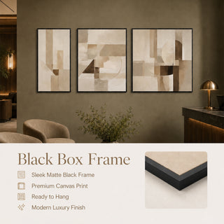 Earth Tone Grid Trio Wall Art | HD Canvas Print (ABSWA35)