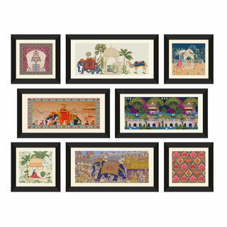 Ethnic Indian Canvas Painting Framed For Home and Office Decor