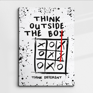 Think Outside The Box Inspirational Canvas Framed Posters With Motivational Quotes in Large Size for Office and Startups.