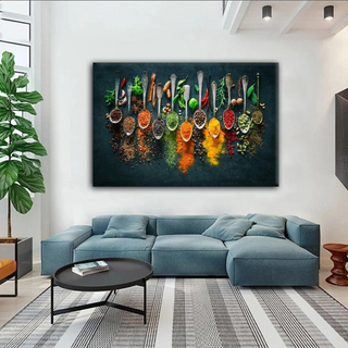 KITCHEN WALL ART Canvas Print, Spices Wall Art, Food Wall Art, Restaurant Decor, Food Art Print, Spices Art Print, Dining Room Wall Art