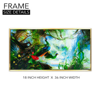 Peacock Vastu Canvas Painting Framed For Home and Office