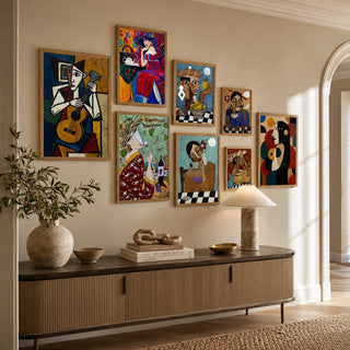 Modern Art Gallery Wall Set of 8 HD Canvas Print (MOWA077)