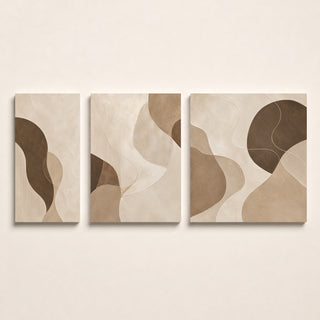 Terra Flow Wall Art | Neutral Modern HD Canvas Print (ABSWA32)
