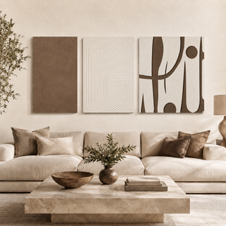Clay & Ivory Forms Wall Art | HD Canvas Print (ABSWA34)