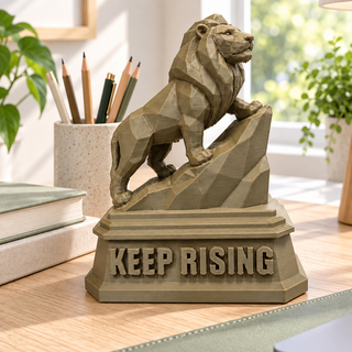 XL The Lion sculpture on an office desk